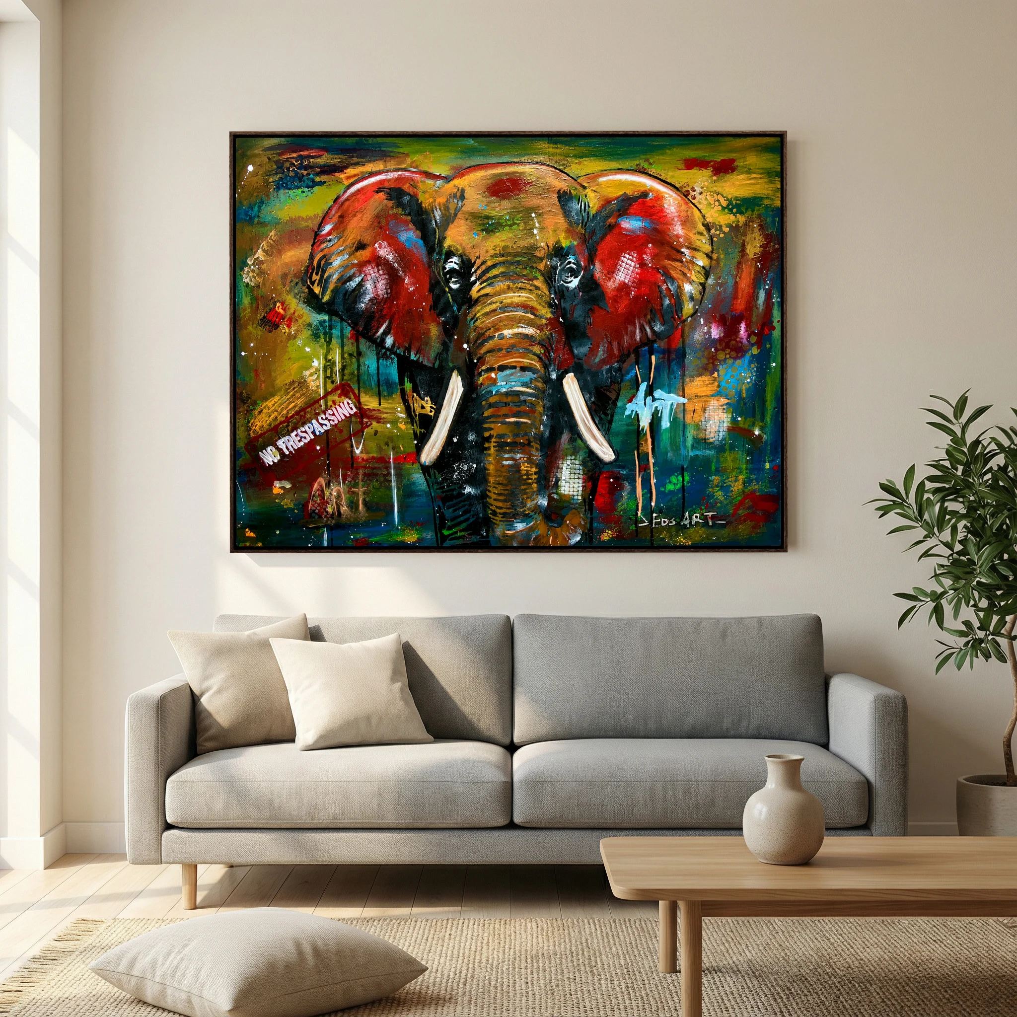 No Trespassing print on canvas