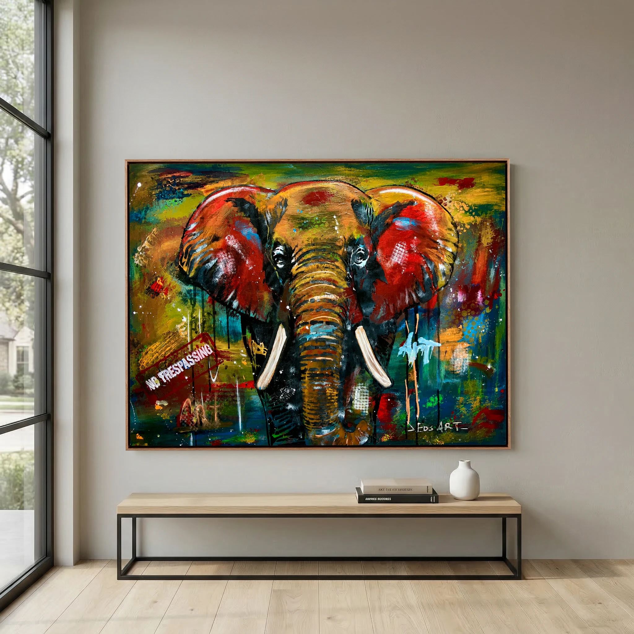 No Trespassing print on canvas