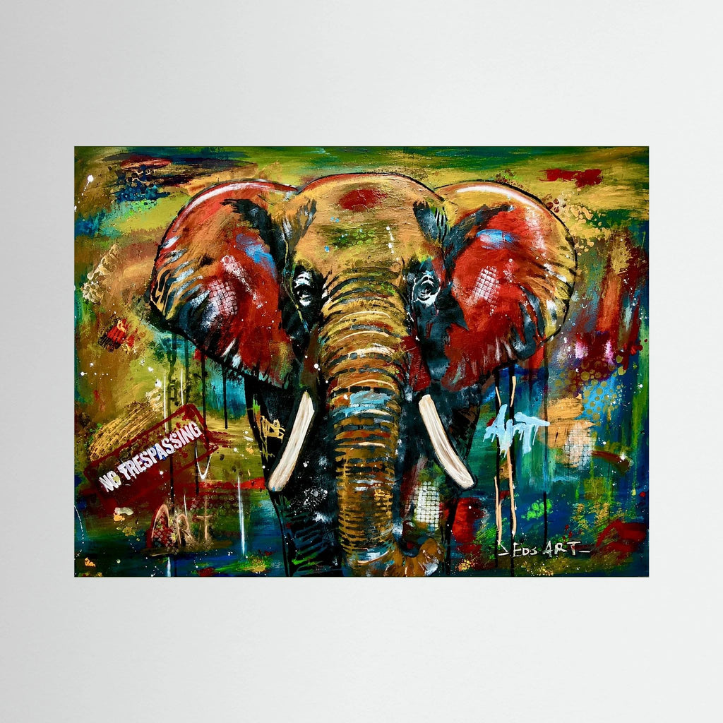 No Trespassing print on canvas