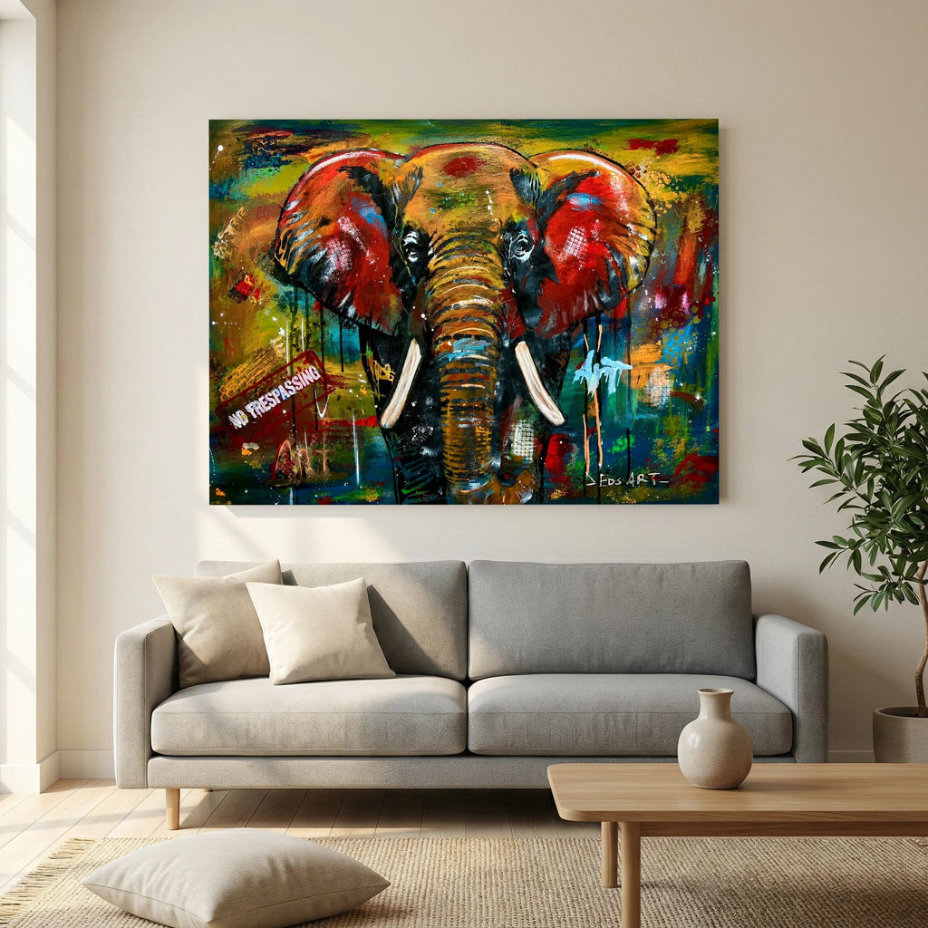 No Trespassing print on canvas