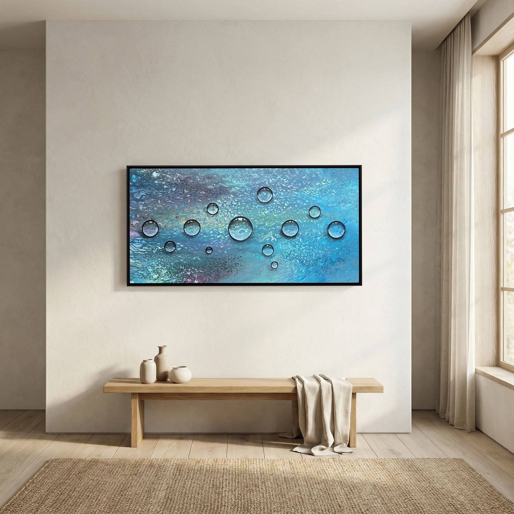 Waterdrops print on canvas