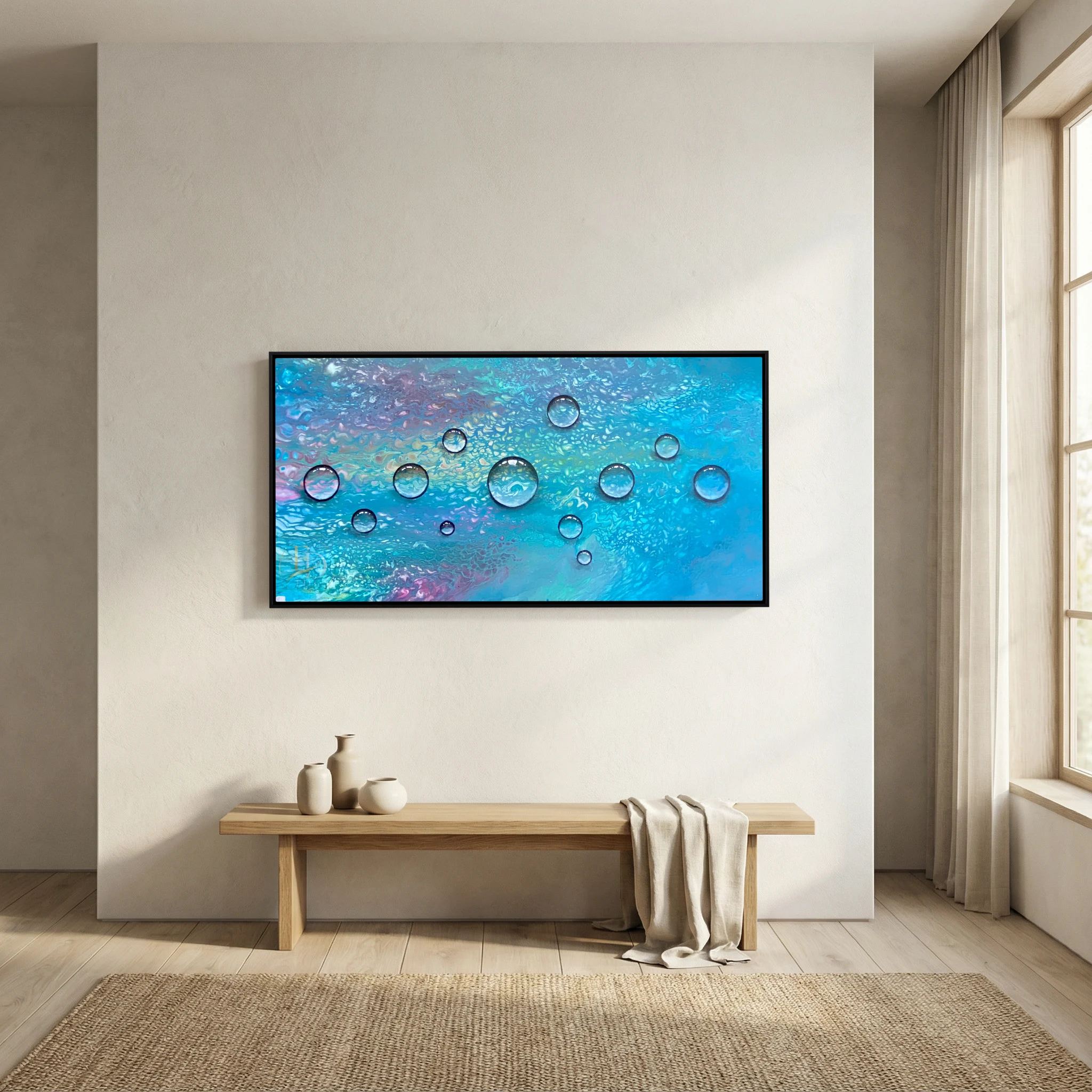 Waterdrops print on canvas