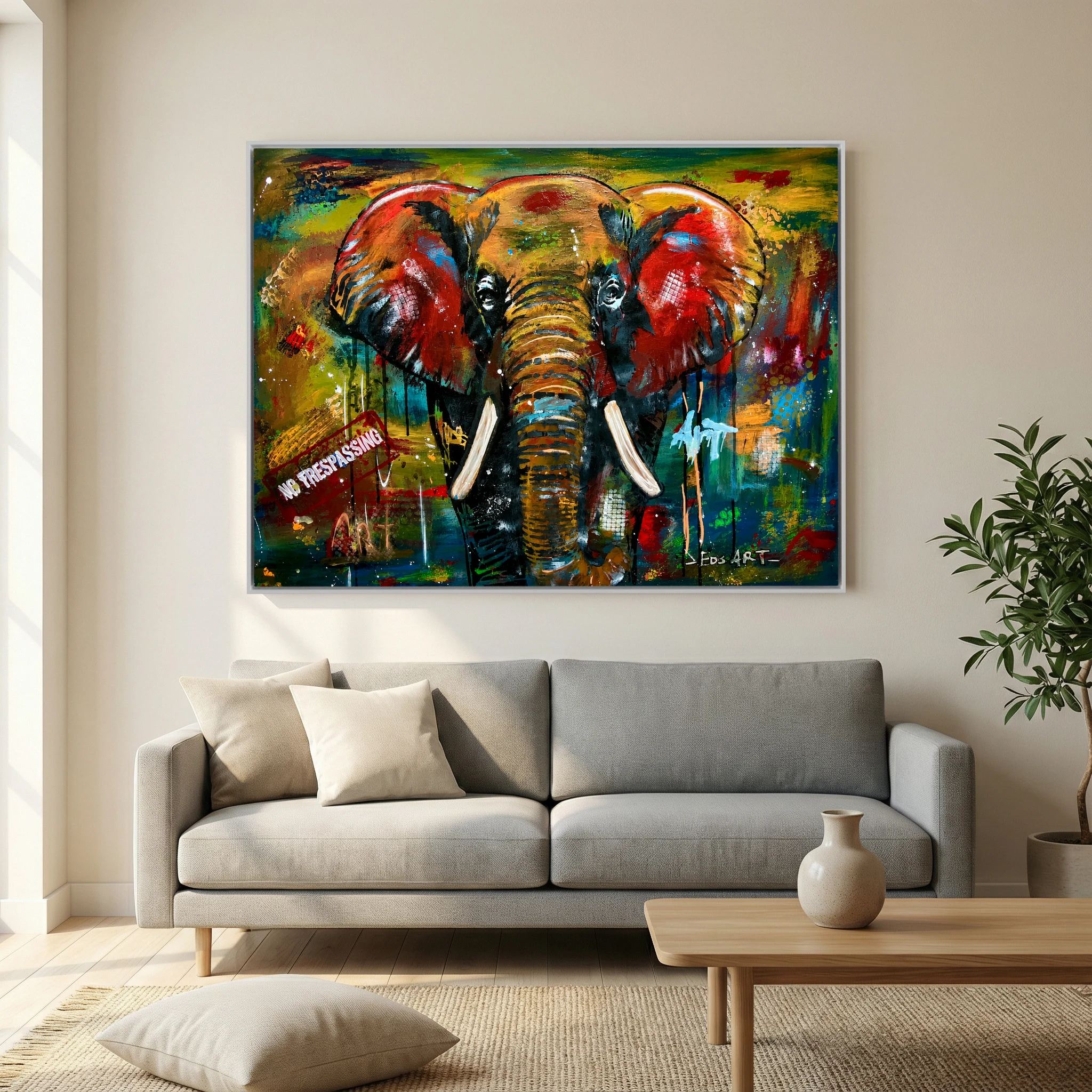 No Trespassing print on canvas