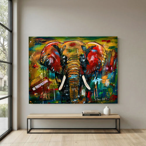 No Trespassing print on canvas