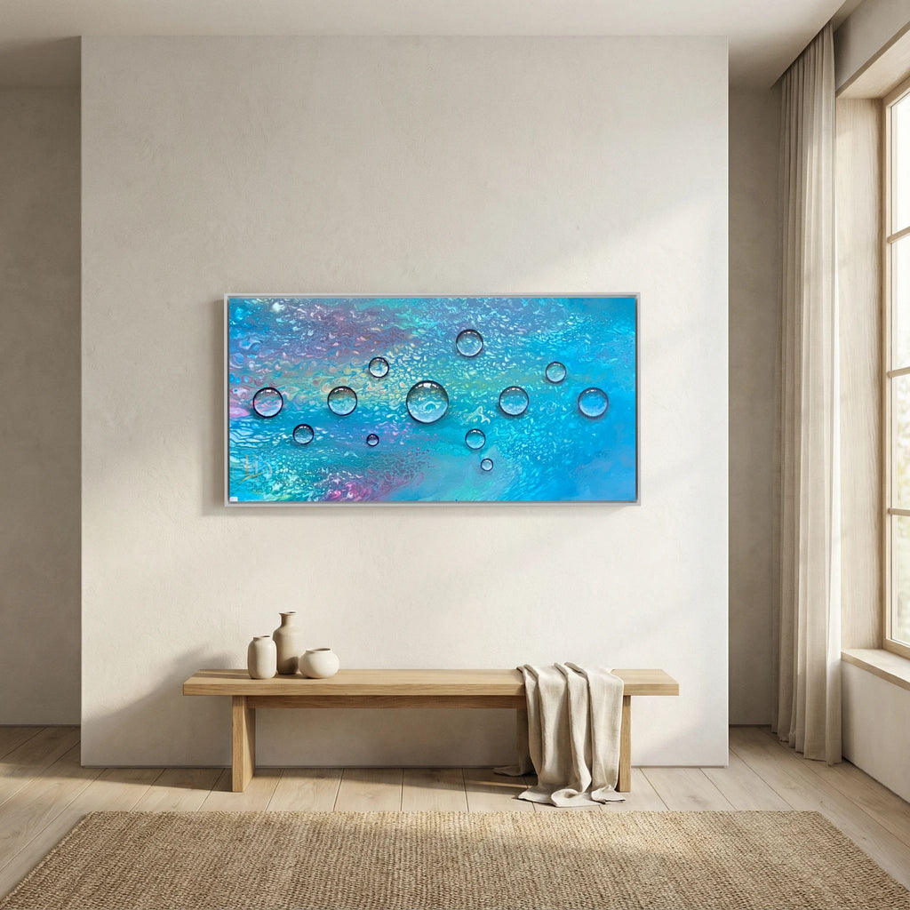 Waterdrops print on canvas